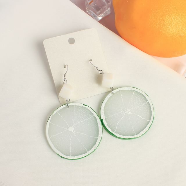 Earring Lemon / Clip On Slice Drop