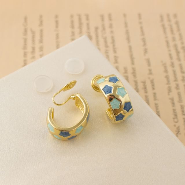 Earring Pattern Hoop Star Half