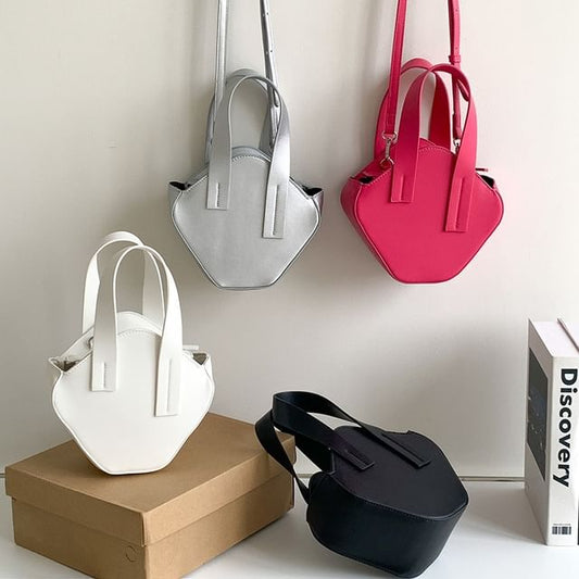 Handle Top Crossbody Leather Plain Faux Bag