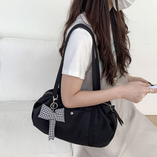 Nylon Plain Boston Bag