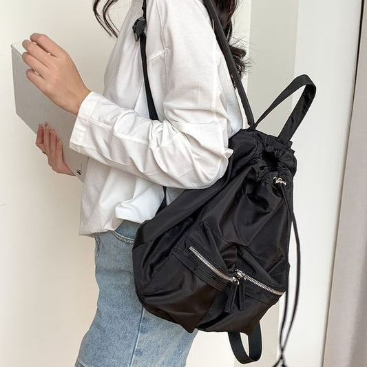 Backpack Nylon Plain Drawstring