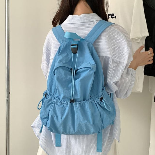 Drawstring Nylon Plain Backpack