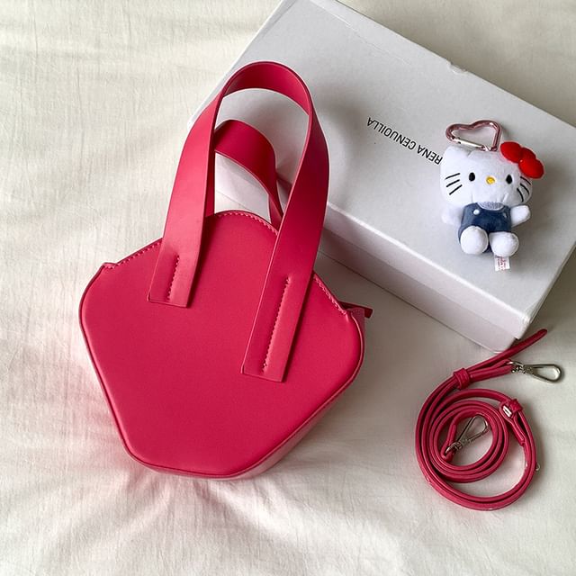 Handle Top Crossbody Leather Plain Faux Bag