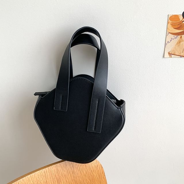 Handle Top Crossbody Leather Plain Faux Bag