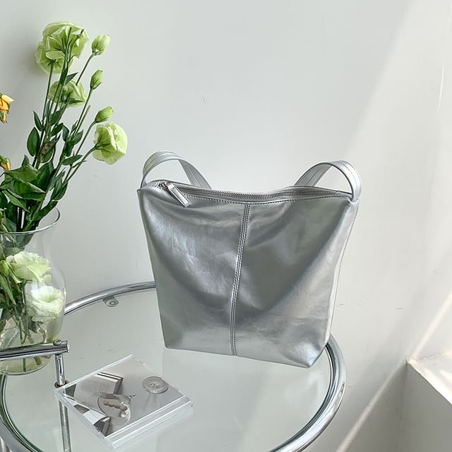 Bag Faux Leather Tote Plain