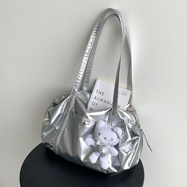 Nylon Plain Boston Bag