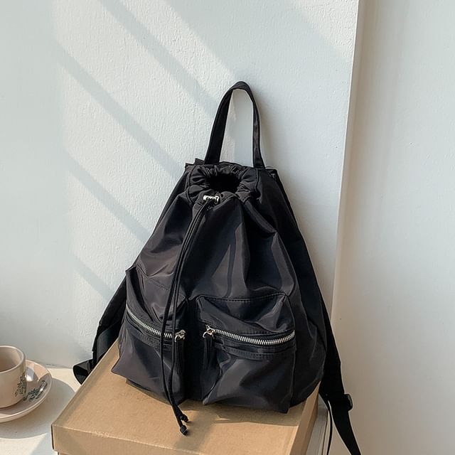 Backpack Nylon Plain Drawstring