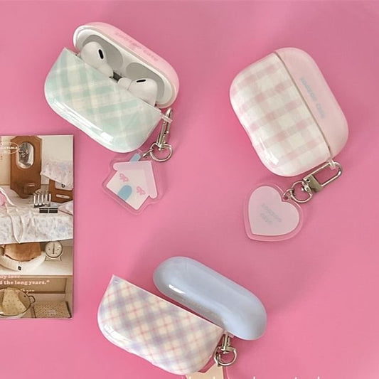 Designs) Earphone Skin AirPods Plaid Charm / (Various Pro Case