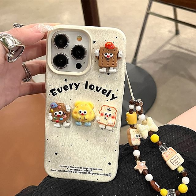 / Set Case Strap Food Cartoon Phone