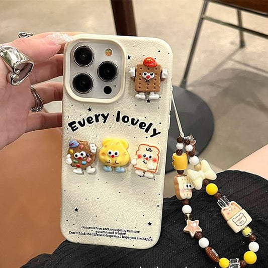 / Set Case Strap Food Cartoon Phone