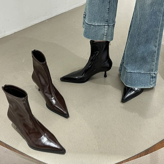 Short Pointy Heel Stiletto Boots