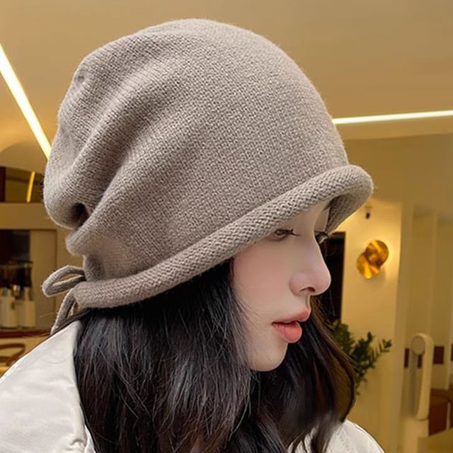 Beanie Bowknot Plain