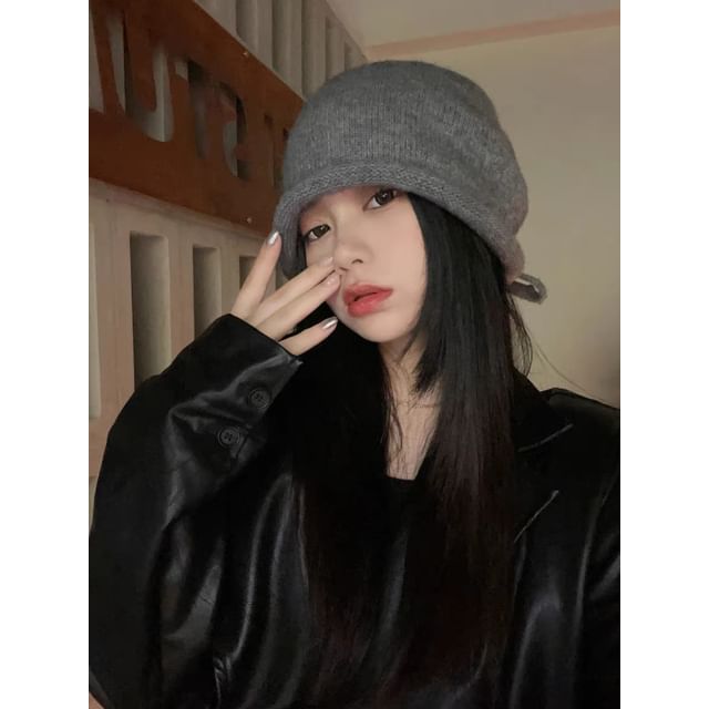 Beanie Bowknot Plain