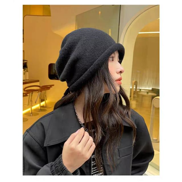 Beanie Bowknot Plain