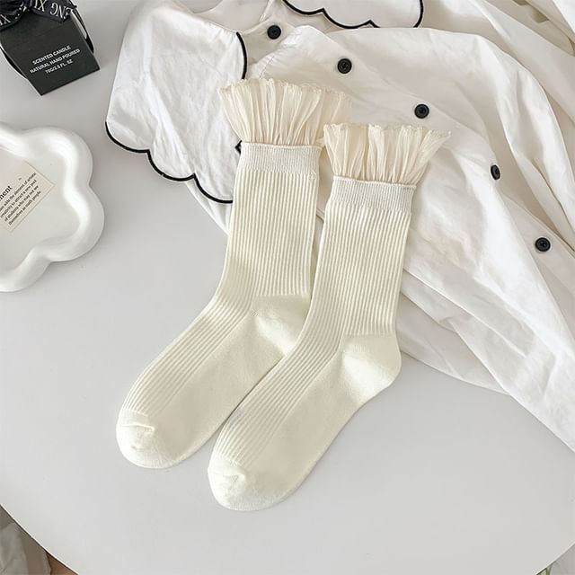 Two Tone Ruffle Socks