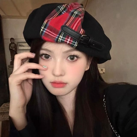 Beret Plaid Panel