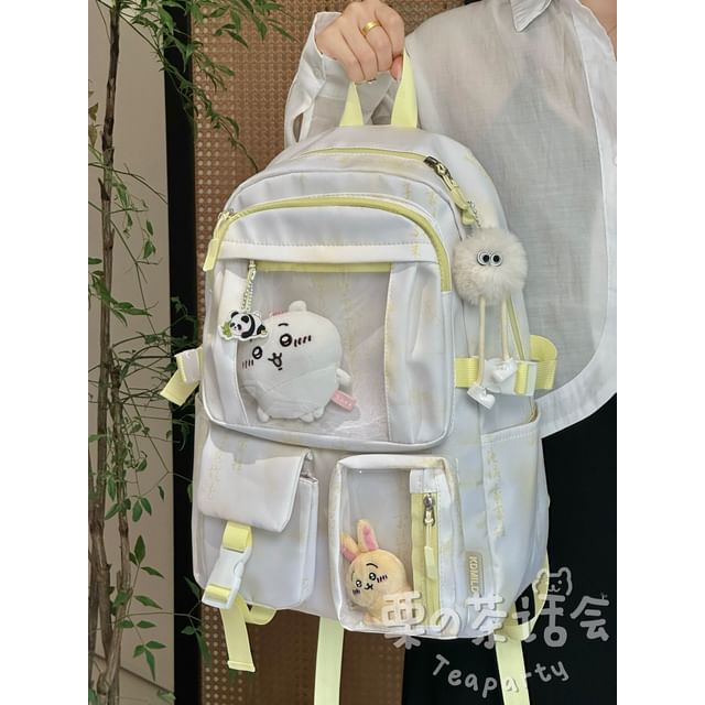 Chinese Character Print PVC Panel Laptop Backpack / Bag Charm / Set