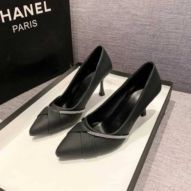 Heel Pumps High Rhinestone