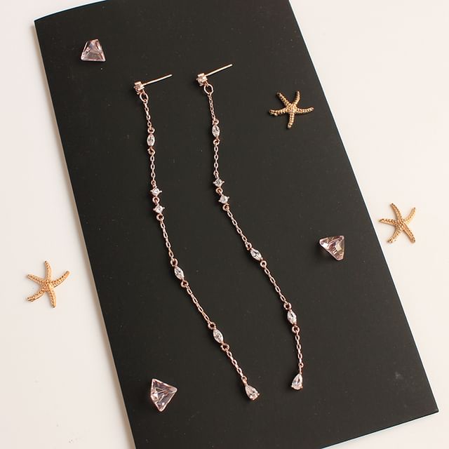 Threader Rhinestone Alloy Earring