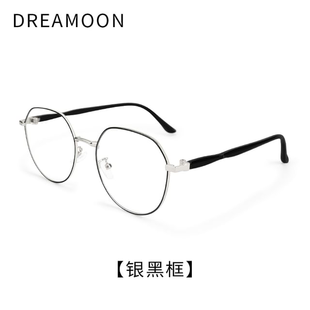 Blue Metal Round Eyeglasses Light Blocking Frame