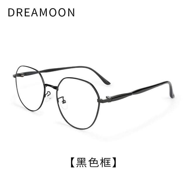 Blue Metal Round Eyeglasses Light Blocking Frame