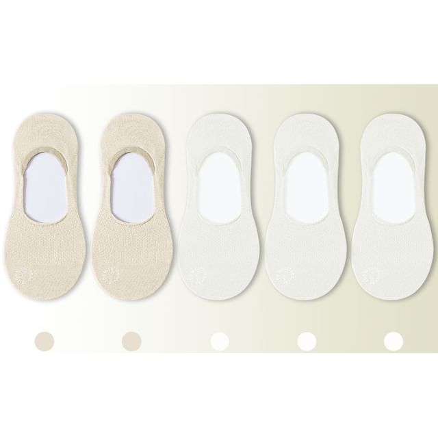 Set of 5 Pairs: Plain No Show Socks