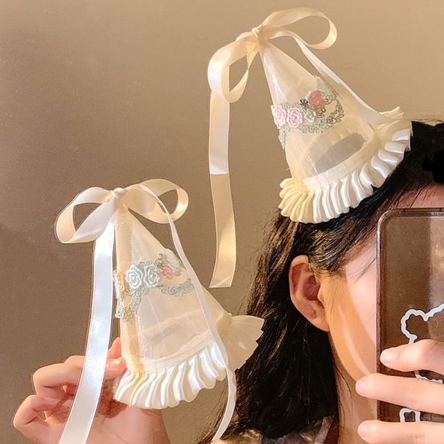 Party Embroidered Ruffle Hat