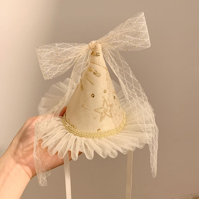 Party Embroidered Ruffle Hat
