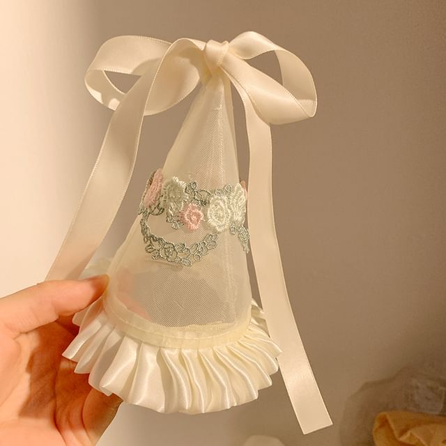 Party Embroidered Ruffle Hat