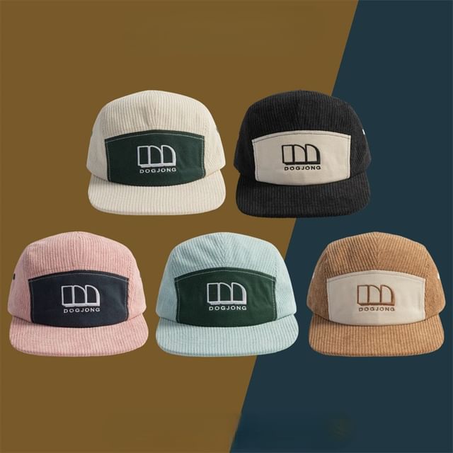 Embroidered Corduroy Cap Baseball Letter