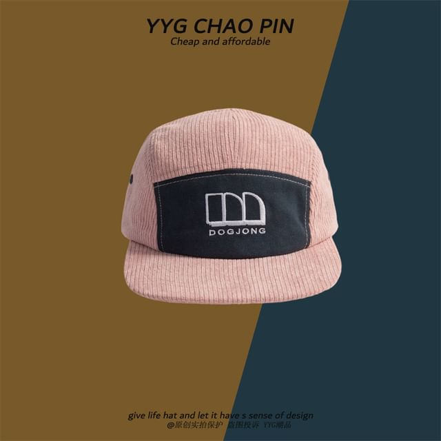 Embroidered Corduroy Cap Baseball Letter