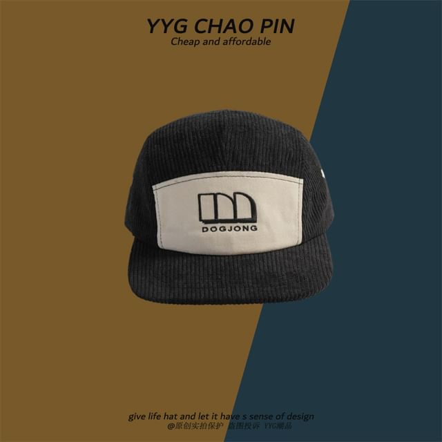 Embroidered Corduroy Cap Baseball Letter