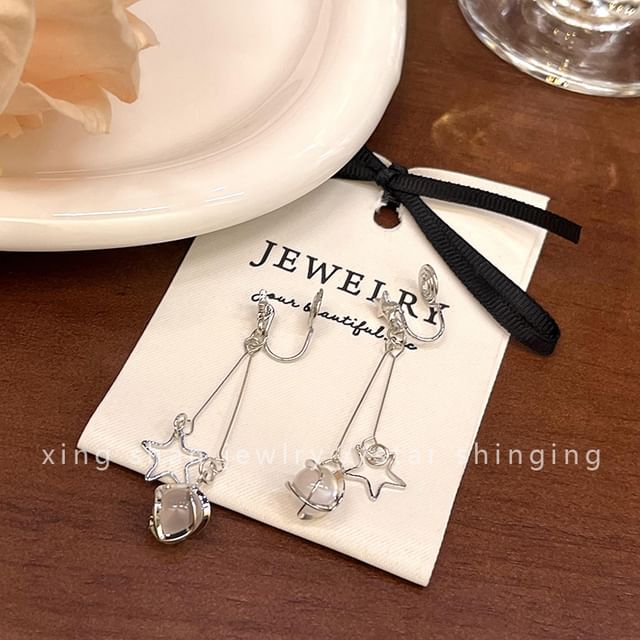 Earring Star Faux Alloy Dangle Gemstone
