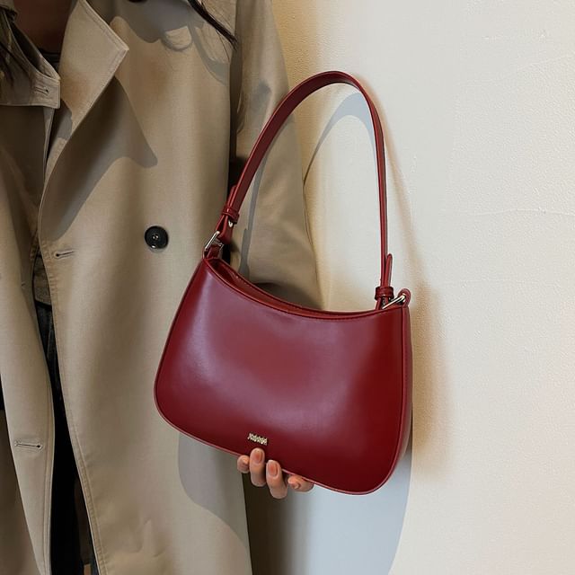 Faux Leather Bag Shoulder Plain