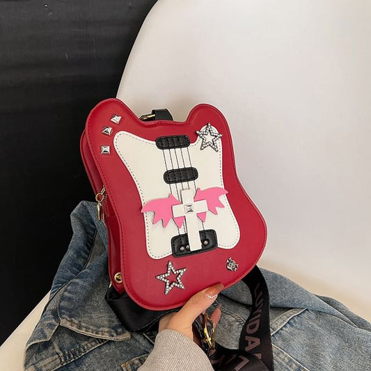 Star Crossbody Applique Studded Violin Bag