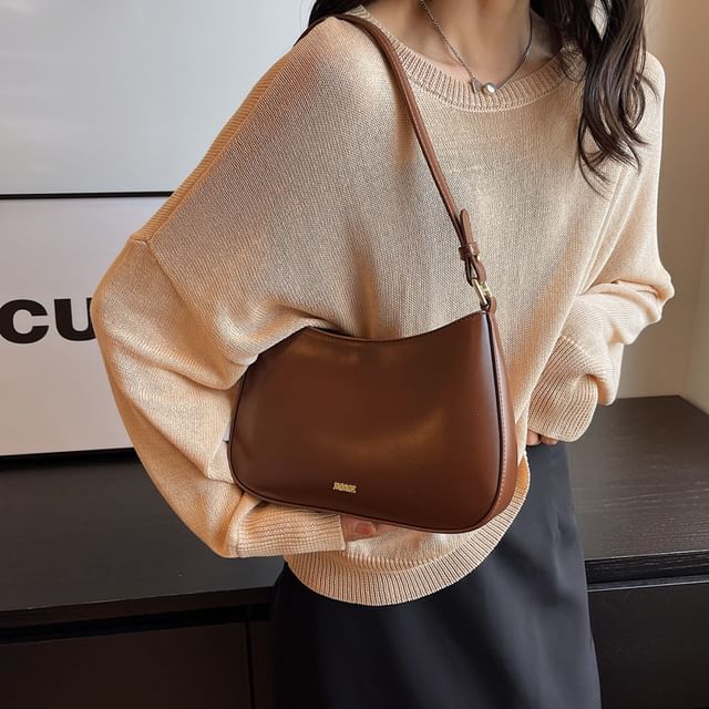 Faux Leather Bag Shoulder Plain