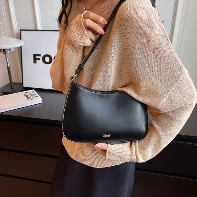 Faux Leather Bag Shoulder Plain