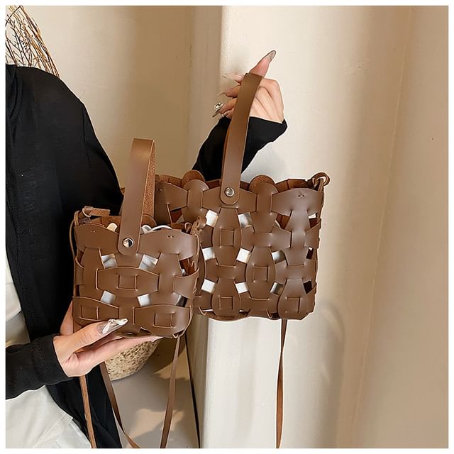 Cutout Bag Bucket Woven
