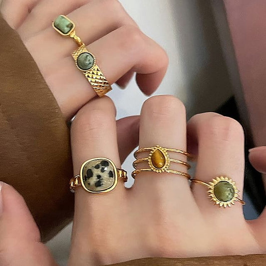 Turquoise Faux Ring Open Designs) Alloy (Various