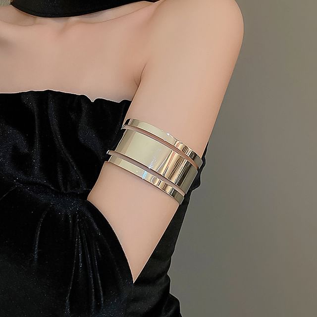 Alloy Bangle Polished Layered Open