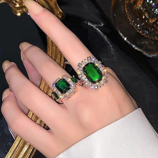 (Various Designs) Open Ring Alloy Rhinestone