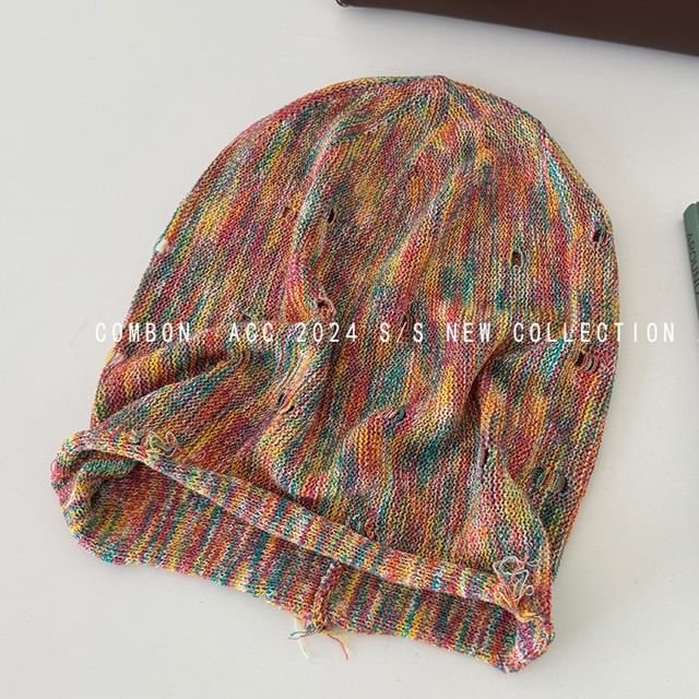 Beanie Frayed Distressed