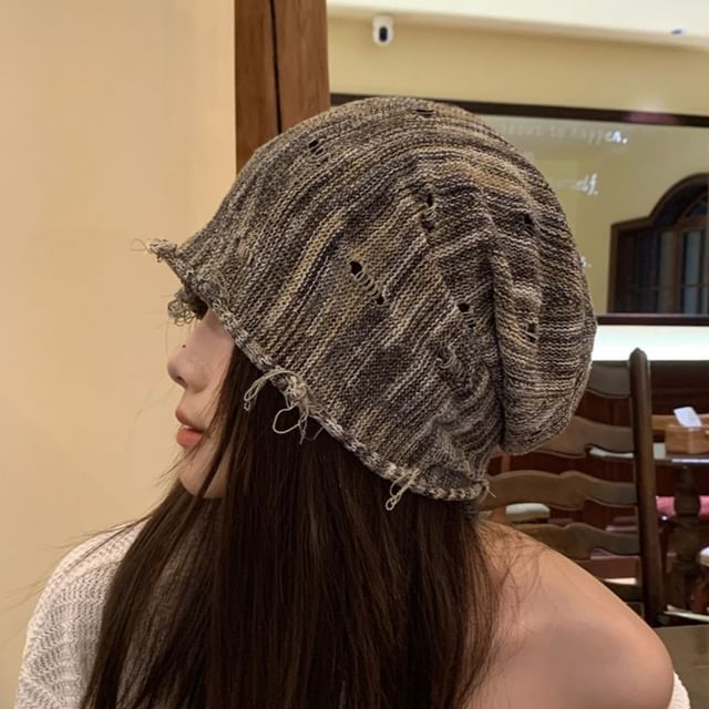 Beanie Frayed Distressed