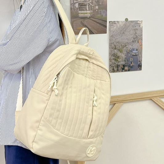 Laptop Quilted Backpack Plain