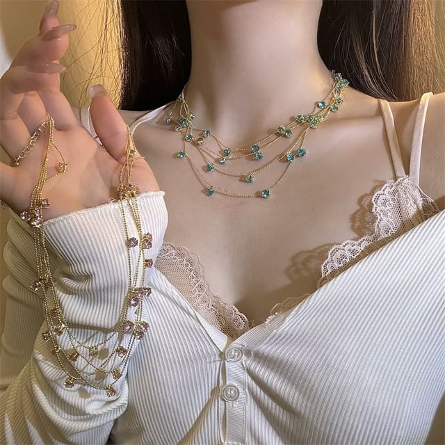 Necklace CZ Layered