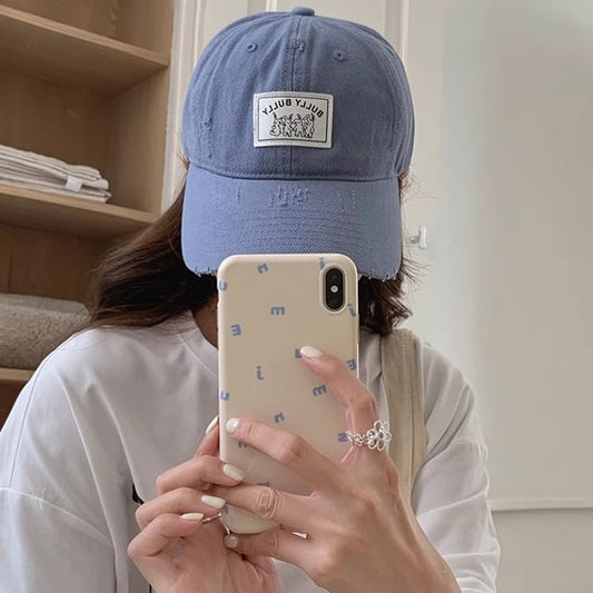 Distressed Baseball Cap Applique