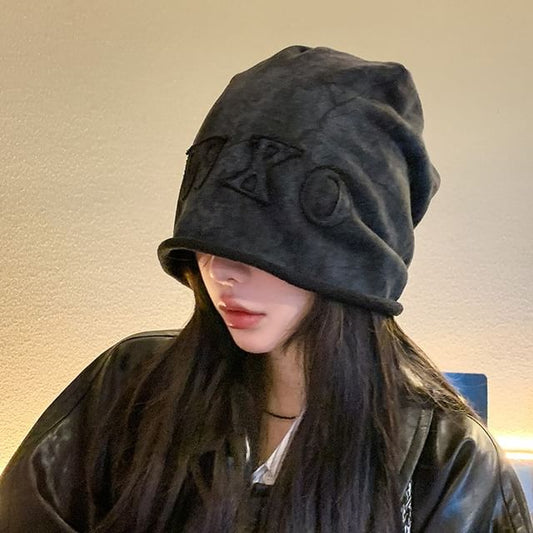 Dye Tie Lettering Beanie Applique