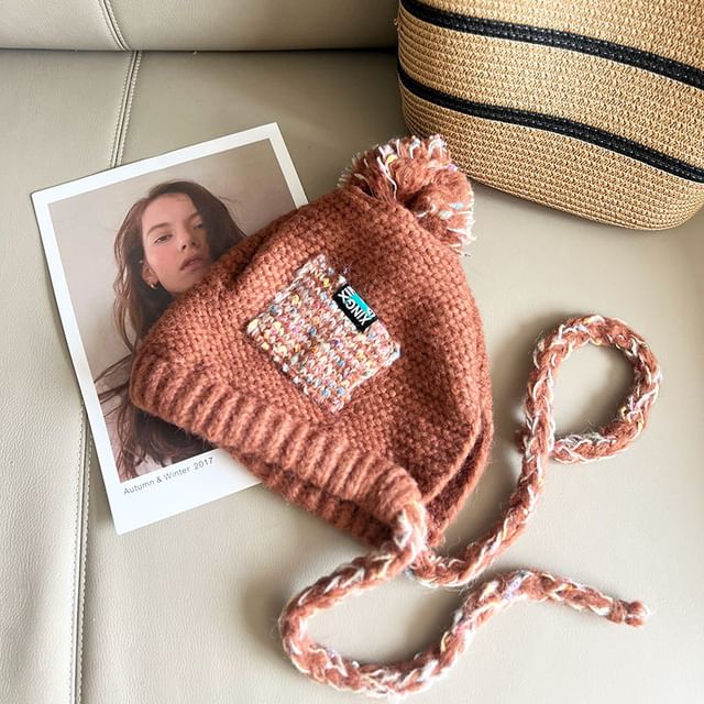 Pom Earflap Hat Melange