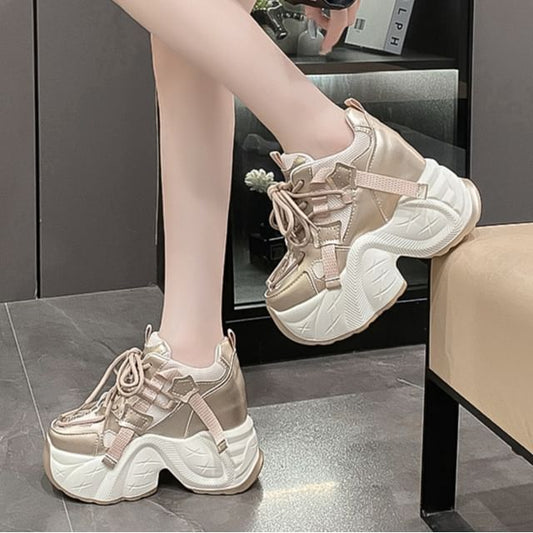 Hidden Platform Panel Sneakers Wedge
