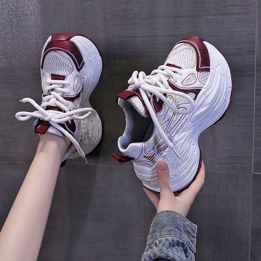 Platform Sneakers Mesh Panel